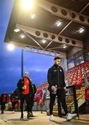 8 March 2024; Patrick Hoban of Derry City before the SSE Airtricity Men's Premier Division match between Derry City and Waterford at The Ryan McBride Brandywell Stadium in Derry. Photo by Ramsey Cardy/Sportsfile