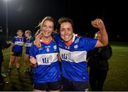 8 March 2024; Niamh Broderick. left, and Danielle O'Leary of MTU Kerry celebrate after their side's victory in the 2024 Ladies HEC Giles Cup final match between Maynooth University and MTU Kerry at MTU Cork. Photo by Stephen Marken/Sportsfile