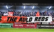 8 March 2024; Shelbourne supporters before the SSE Airtricity Men's Premier Division match between Bohemians and Shelbourne at Dalymount Park in Dublin. Photo by Stephen McCarthy/Sportsfile