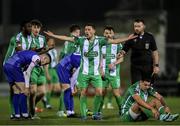 8 March 2024; Max Murphy of Bray Wanderers remonstrates with the assistant referee, not pictured, during the SSE Airtricity Men's First Division match between Treaty United and Bray Wanderers at Markets Field in Limerick. Photo by Michael P Ryan/Sportsfile