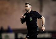 8 March 2024; Referee Declan Toland during the SSE Airtricity Men's First Division match between Treaty United and Bray Wanderers at Markets Field in Limerick. Photo by Michael P Ryan/Sportsfile