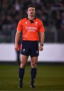 8 March 2024; Referee Reuben Keane during the U20 Six Nations Rugby Championship match between England and Ireland at The Recreation Ground in Bath, England. Photo by Harry Murphy/Sportsfile