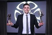 8 March 2024; AIB GAA Club Hurler of the Year Paddy Deegan with his AIB GAA Club Hurler of the Year and Team of the Year awards during the AIB GAA Club Players Awards, held at Croke Park in Dublin. Photo by Sam Barnes/Sportsfile