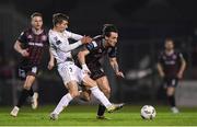 8 March 2024; Dylan Connolly of Bohemians in action against Tyreke Wilson of Shelbourne during the SSE Airtricity Men's Premier Division match between Bohemians and Shelbourne at Dalymount Park in Dublin. Photo by Shauna Clinton/Sportsfile