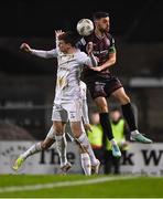 8 March 2024; Sean Gannon of Shelbourne  in action against Jordan Flores of Bohemians during the SSE Airtricity Men's Premier Division match between Bohemians and Shelbourne at Dalymount Park in Dublin. Photo by Shauna Clinton/Sportsfile