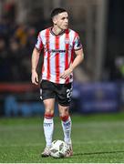 8 March 2024; Jordan McEneff of Derry City during the SSE Airtricity Men's Premier Division match between Derry City and Waterford at The Ryan McBride Brandywell Stadium in Derry. Photo by Ramsey Cardy/Sportsfile