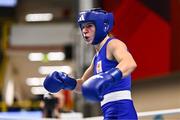9 March 2024; Chelsey Heijnen of Netherlands during their Women's 60kg Semi-finals bout against Miroslava Jedinakova of Slovakia during day seven at the Paris 2024 Olympic Boxing Qualification Tournament at E-Work Arena in Busto Arsizio, Italy. Photo by Ben McShane/Sportsfile