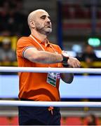 9 March 2024; Netherlands coach Seyit Yanik during day seven at the Paris 2024 Olympic Boxing Qualification Tournament at E-Work Arena in Busto Arsizio, Italy. Photo by Ben McShane/Sportsfile