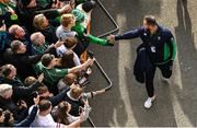 9 March 2024; Ireland head coach Andy Farrell greets supporters on his arrival to the Guinness Six Nations Rugby Championship match between England and Ireland at Twickenham Stadium in London, England. Photo by Harry Murphy/Sportsfile