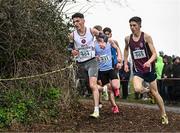 9 March 2024; Cormac Dixon of Holy Family Community School Rathcoole, Dublin, left, on his way to winning the senior boys 6000m during the 123.ie All Ireland Schools Cross Country Championships at Tymon Park in Tallaght, Dublin. Photo by Sam Barnes/Sportsfile