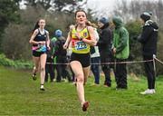9 March 2024; Meabh Eakin of Ballymakenny College, Louth, competes in the senior girls 3500m during the 123.ie All Ireland Schools Cross Country Championships at Tymon Park in Tallaght, Dublin. Photo by Sam Barnes/Sportsfile