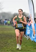 9 March 2024; Lucy Foster of Down HS Downpatrick, on her way to finishing second in the senior girls 3500m during the 123.ie All Ireland Schools Cross Country Championships at Tymon Park in Tallaght, Dublin. Photo by Sam Barnes/Sportsfile