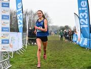9 March 2024; Anna Gardiner of Assumption GS, Down, on her way to winning the senior girls 3500m during the 123.ie All Ireland Schools Cross Country Championships at Tymon Park in Tallaght, Dublin. Photo by Sam Barnes/Sportsfile