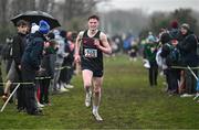 9 March 2024; Odhran McBrearty of St Columbas Stranorlar, Donegal, on his way to winning the inter boys 5000m during the 123.ie All Ireland Schools Cross Country Championships at Tymon Park in Tallaght, Dublin. Photo by Sam Barnes/Sportsfile