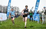 9 March 2024; Dearbhla Allen of St. Mary's College, right, on her way to finishing second the inter girls 3500m, ahead of Emily Morris of Strathearn School, Belfast, who finished third, during the 123.ie All Ireland Schools Cross Country Championships at Tymon Park in Tallaght, Dublin. Photo by Sam Barnes/Sportsfile