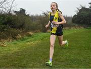 9 March 2024; Freya Renton of SH Westport, Mayo, on her way to winning the junior girls 2500m during the 123.ie All Ireland Schools Cross Country Championships at Tymon Park in Tallaght, Dublin. Photo by Sam Barnes/Sportsfile