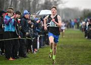9 March 2024; Charlie O'Neill of Belvedere College, Dublin, on his way to winning the junior boys 3500m during the 123.ie All Ireland Schools Cross Country Championships at Tymon Park in Tallaght, Dublin. Photo by Sam Barnes/Sportsfile