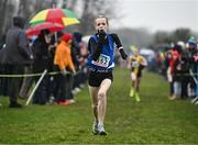 9 March 2024; Emma Haugh of St Flannans Ennis, Clare, on her way to finish second in the junior girls 2500m during the 123.ie All Ireland Schools Cross Country Championships at Tymon Park in Tallaght, Dublin. Photo by Sam Barnes/Sportsfile
