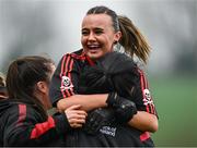 9 March 2024; Shauna Maher of UCC celebrates after the 2024 Ladies HEC Lynch Cup final match between Munster Technological University Cork and University College Cork at MTU Cork. Photo by Brendan Moran/Sportsfile