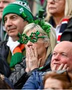 9 March 2024; Ireland supporters reacts during the Guinness Six Nations Rugby Championship match between England and Ireland at Twickenham Stadium in London, England. Photo by David Fitzgerald/Sportsfile