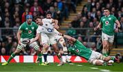 9 March 2024; George Furbank of England is tackled by Josh van der Flier of Ireland during the Guinness Six Nations Rugby Championship match between England and Ireland at Twickenham Stadium in London, England. Photo by Harry Murphy/Sportsfile
