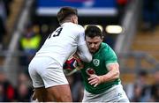9 March 2024; Henry Slade of England is tackled by Robbie Henshaw of Ireland during the Guinness Six Nations Rugby Championship match between England and Ireland at Twickenham Stadium in London, England. Photo by Harry Murphy/Sportsfile