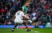 9 March 2024; Jamison Gibson-Park of Ireland in action against Immanuel Feyi-Waboso of England during the Guinness Six Nations Rugby Championship match between England and Ireland at Twickenham Stadium in London, England. Photo by Harry Murphy/Sportsfile