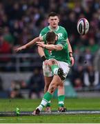 9 March 2024; Jack Crowley of Ireland kicks a penalty during the Guinness Six Nations Rugby Championship match between England and Ireland at Twickenham Stadium in London, England. Photo by David Fitzgerald/Sportsfile