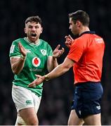9 March 2024; Hugo Keenan of Ireland during the Guinness Six Nations Rugby Championship match between England and Ireland at Twickenham Stadium in London, England. Photo by Harry Murphy/Sportsfile