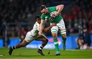 9 March 2024; Jack Conan of Ireland is tackled by Immanuel Feyi-Waboso of England during the Guinness Six Nations Rugby Championship match between England and Ireland at Twickenham Stadium in London, England. Photo by David Fitzgerald/Sportsfile