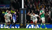 9 March 2024; Marcus Smith of England celebrates after kicking a match winning drop-kick during the Guinness Six Nations Rugby Championship match between England and Ireland at Twickenham Stadium in London, England. Photo by Harry Murphy/Sportsfile