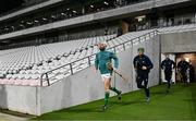 9 March 2024; Limerick captain Cian Lynch leads his side out before the Allianz Hurling League Division 1 Group B match between Limerick and Tipperary at SuperValu Páirc Uí Chaoimh in Cork. Photo by Seb Daly/Sportsfile