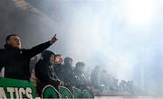9 March 2024; Shamrock Rovers supporters during the SSE Airtricity Men's Premier Division match between Sligo Rovers and Shamrock Rovers at The Showgrounds in Sligo. Photo by Stephen McCarthy/Sportsfile