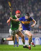 9 March 2024; Gearoid O’Connor of Tipperary in action against Colin Coughlan of Limerick during the Allianz Hurling League Division 1 Group B match between Limerick and Tipperary at SuperValu Páirc Uí Chaoimh in Cork. Photo by Seb Daly/Sportsfile