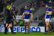 9 March 2024; Tipperary players, from left, Jason Forde, Dan McCormack and Conor Bowe during the Allianz Hurling League Division 1 Group B match between Limerick and Tipperary at SuperValu Páirc Uí Chaoimh in Cork. Photo by Seb Daly/Sportsfile