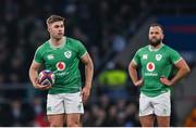 9 March 2024; Jack Crowley, left, and Jamison Gibson-Park of Ireland during the Guinness Six Nations Rugby Championship match between England and Ireland at Twickenham Stadium in London, England. Photo by David Fitzgerald/Sportsfile