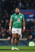 9 March 2024; Bundee Aki of Ireland during the Guinness Six Nations Rugby Championship match between England and Ireland at Twickenham Stadium in London, England. Photo by Harry Murphy/Sportsfile