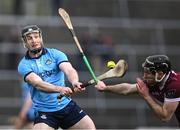10 March 2024; Cian O'Sullivan of Dublin in action against Padraic Mannion of Galway during the Allianz Hurling League Division 1 Group B match between Galway v Dublin at Pearse Stadium in Galway. Photo by Piaras Ó Mídheach/Sportsfile