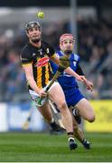 10 March 2024; Darragh Corcoran of Kilkenny in action against John Conlon of Clare during the Allianz Hurling League Division 1 Group A match between Clare and Kilkenny at Cusack Park in Ennis, Clare. Photo by John Sheridan/Sportsfile