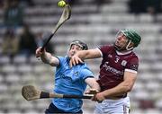 10 March 2024; Cian O'Sullivan of Dublin in action against Fintan Burke of Galway during the Allianz Hurling League Division 1 Group B match between Galway v Dublin at Pearse Stadium in Galway. Photo by Piaras Ó Mídheach/Sportsfile