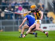10 March 2024; Mark Rogers of Clare is tackled by Richie Reid of Kilkenny during the Allianz Hurling League Division 1 Group A match between Clare and Kilkenny at Cusack Park in Ennis, Clare. Photo by Ray McManus/Sportsfile