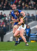 10 March 2024; Darragh Corcoran of Kilkenny is tackled by Peter Duggan of Clare during the Allianz Hurling League Division 1 Group A match between Clare and Kilkenny at Cusack Park in Ennis, Clare. Photo by Ray McManus/Sportsfile
