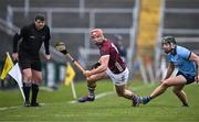 10 March 2024; Conor Whelan of Galway in action against Dónal Burke of Dublin during the Allianz Hurling League Division 1 Group B match between Galway v Dublin at Pearse Stadium in Galway. Photo by Piaras Ó Mídheach/Sportsfile