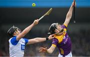 10 March 2024; Cian Byrne of Wexford in action against PJ Fanning of Waterford during the Allianz Hurling League Division 1 Group A match between Waterford and Wexford at Walsh Park in Waterford. Photo by Seb Daly/Sportsfile
