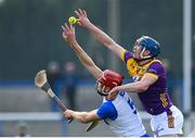 10 March 2024; Jack Fagan of Waterford in action against Charlie McGuckin of Wexford during the Allianz Hurling League Division 1 Group A match between Waterford and Wexford at Walsh Park in Waterford. Photo by Seb Daly/Sportsfile