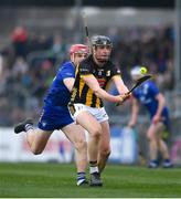 10 March 2024; Darragh Corcoran of Kilkenny in action against John Conlon of Clare during the Allianz Hurling League Division 1 Group A match between Clare and Kilkenny at Cusack Park in Ennis, Clare. Photo by John Sheridan/Sportsfile