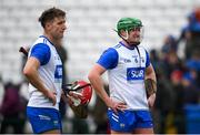 10 March 2024; Waterford players Billy Nolan, right, and Jack Fagan after their side's defeat in the Allianz Hurling League Division 1 Group A match between Waterford and Wexford at Walsh Park in Waterford. Photo by Seb Daly/Sportsfile