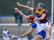 10 March 2024; Jack Fagan of Waterford in action against Charlie McGuckin of Wexford during the Allianz Hurling League Division 1 Group A match between Waterford and Wexford at Walsh Park in Waterford. Photo by Seb Daly/Sportsfile