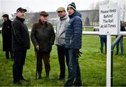 11 March 2024; Horse owner JP McManus, second from left, with, from left, trainer Gordon Elliott, owner Justin Carthy and trainer Gavin Cromwell on the gallops ahead of the Cheltenham Racing Festival at Prestbury Park in Cheltenham, England. Photo by David Fitzgerald/Sportsfile