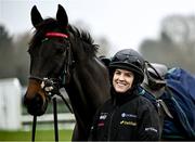 11 March 2024; Jockey Rachael Blackmore with Slade Steel on the gallops ahead of the Cheltenham Racing Festival at Prestbury Park in Cheltenham, England. Photo by Harry Murphy/Sportsfile